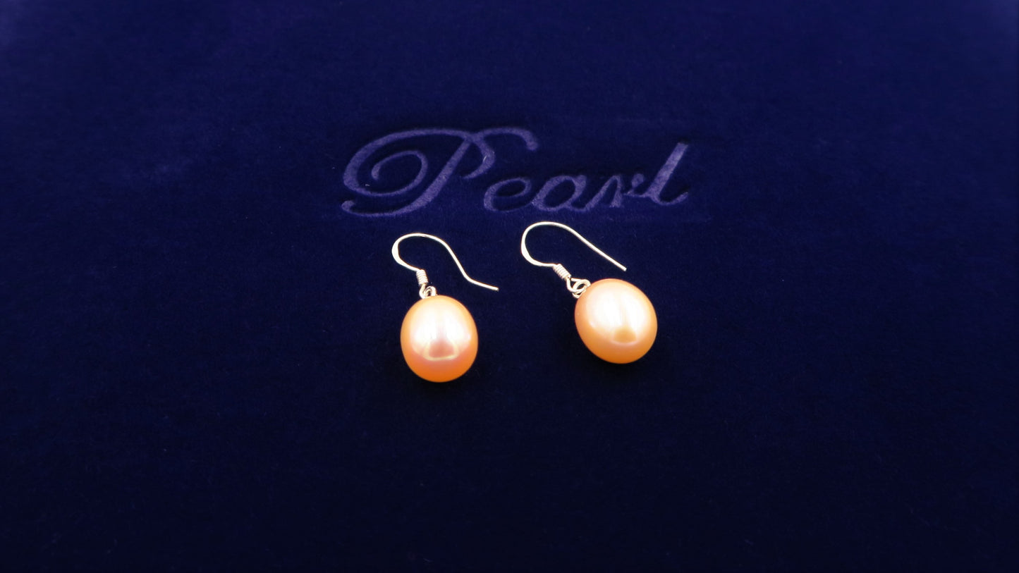 PC - Real Pearl Full Set Peach Pink Pearls Necklace Bracelet Earring Drop Rice Shape Celeste 925 Sterling Silver gift