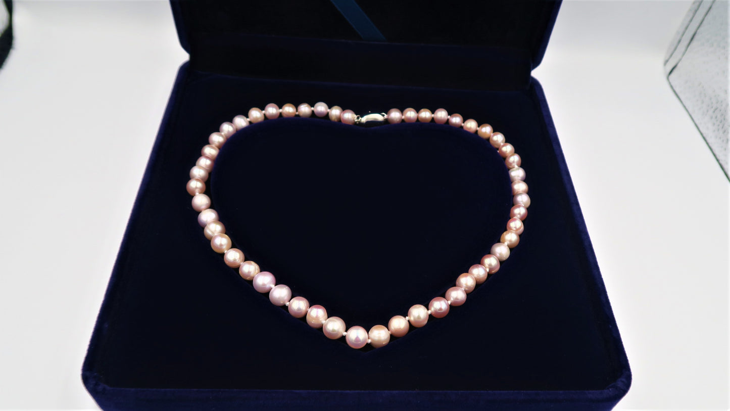 PA - Real Pearl Full Set Purple Necklace Bracelet Earring Celeste 925 Sterling Silver Pearls gift box