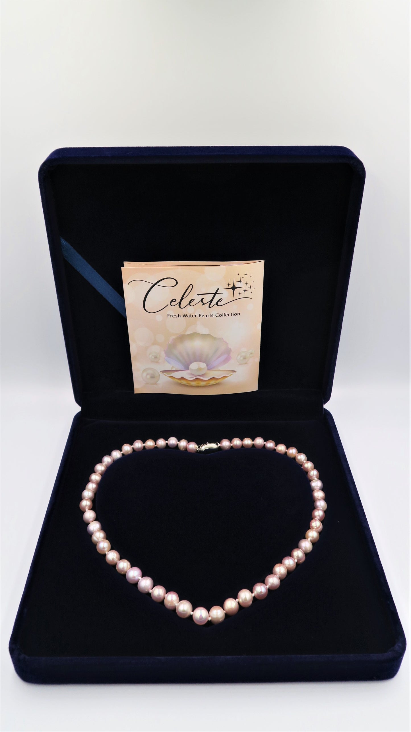 PA - Real Pearl Full Set Purple Necklace Bracelet Earring Celeste 925 Sterling Silver Pearls gift box