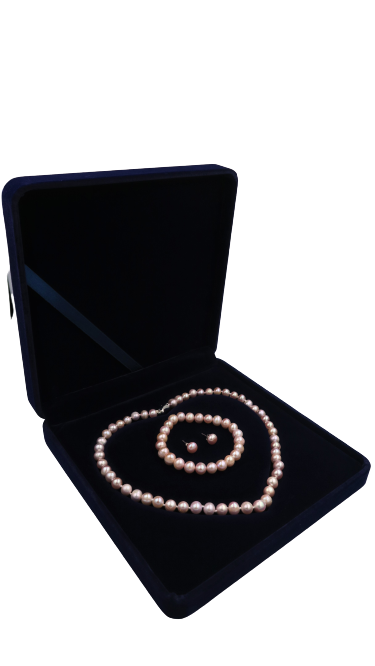 PA - Real Pearl Full Set Purple Necklace Bracelet Earring Celeste 925 Sterling Silver Pearls gift box