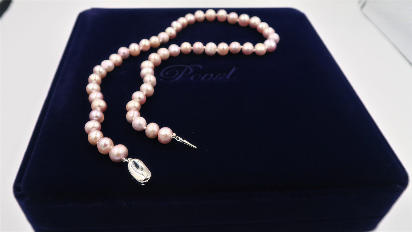 PA - Real Pearl Full Set Purple Necklace Bracelet Earring Celeste 925 Sterling Silver Pearls gift box