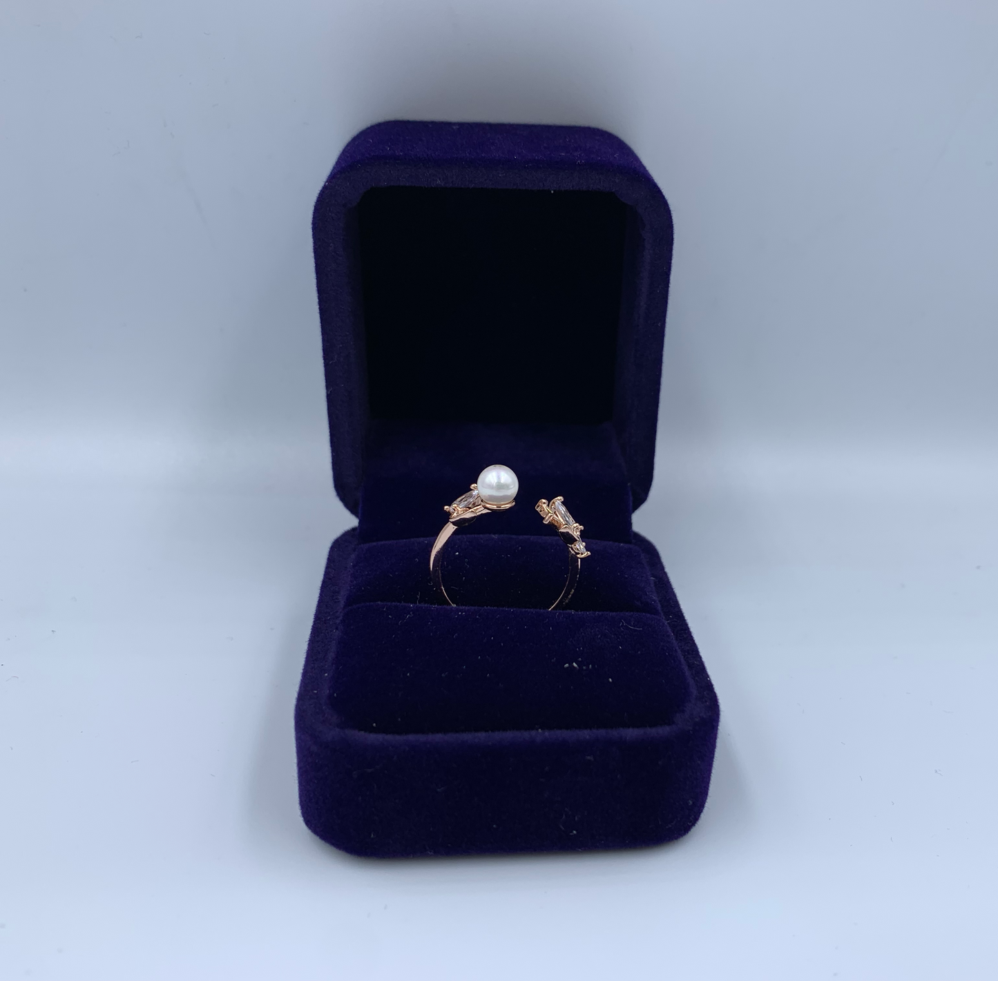 PL - Real Pearl Butterfly Rings Silver or Gold Ring with White Celeste 925 Fresh Water Pearls Collection gift box