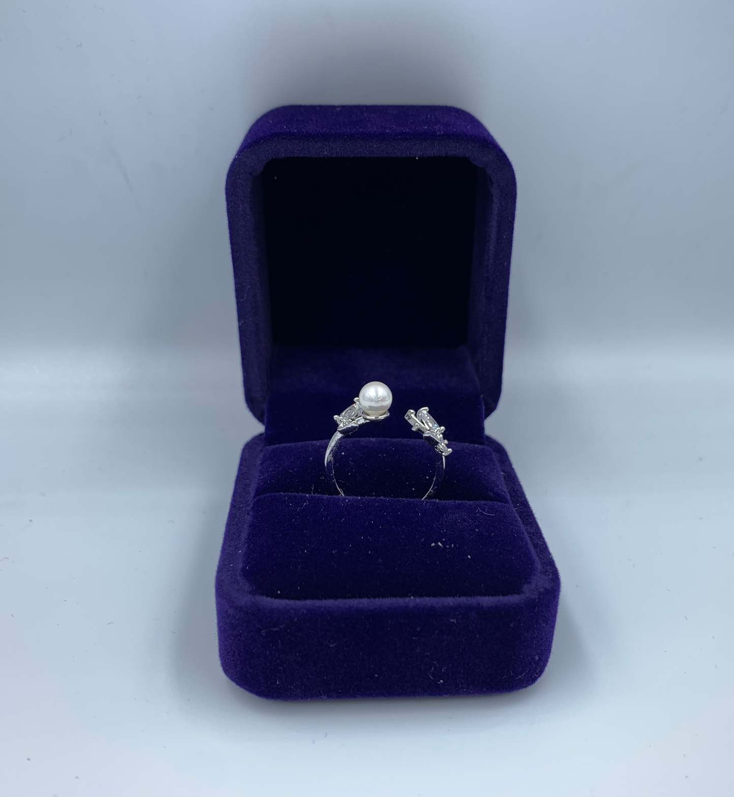 PL - Real Pearl Butterfly Rings Silver or Gold Ring with White Celeste 925 Fresh Water Pearls Collection gift box