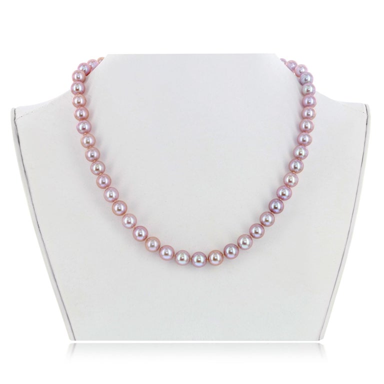 PA - Real Pearl Full Set Purple Necklace Bracelet Earring Celeste 925 Sterling Silver Pearls gift box