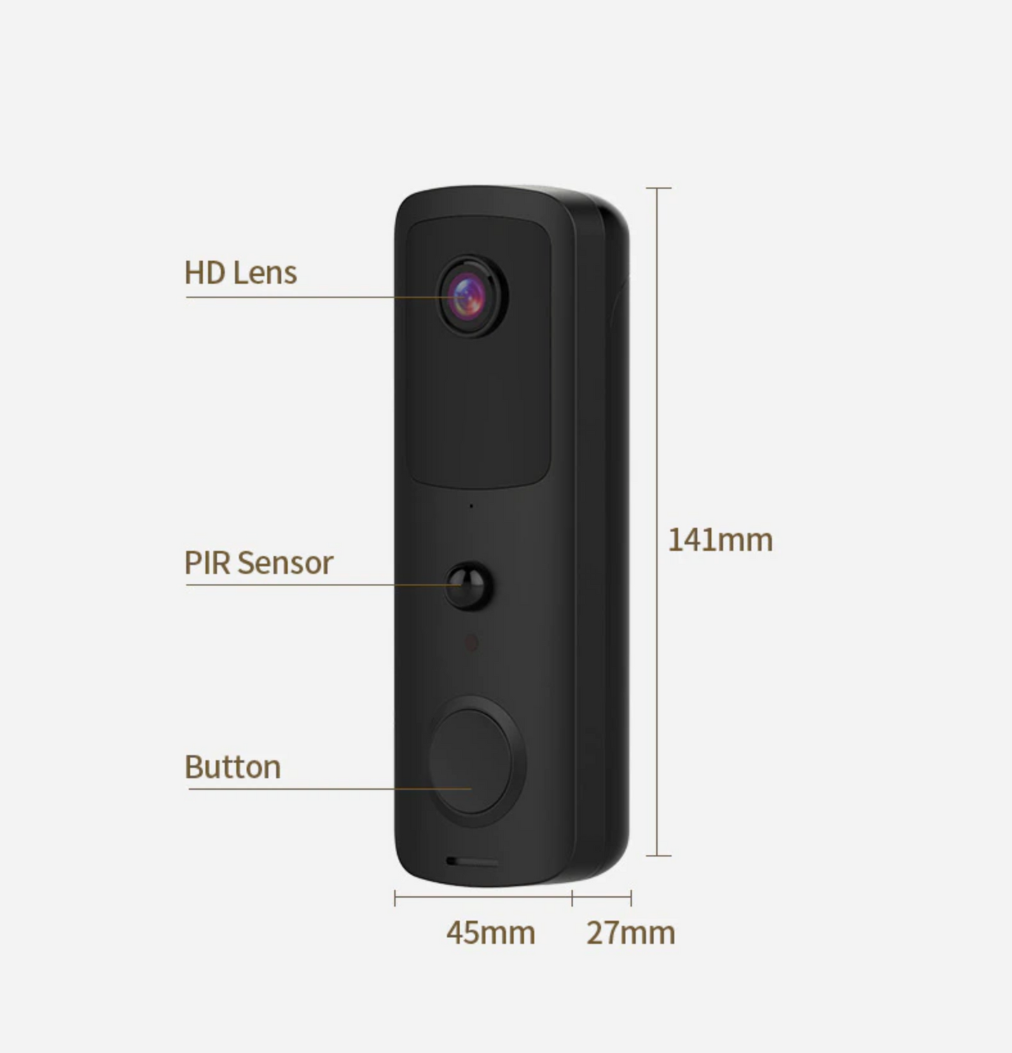 P - Tuya Smart Phone App 1080P WiFi Video Smart Wireless Doorbell With Chime And Rechargeable Batteries For Phone Home Security