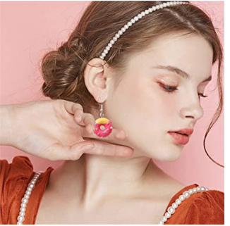 SS - Mini Donuts Charm Earrings Sprinkles Glazed Doughnut Dangle