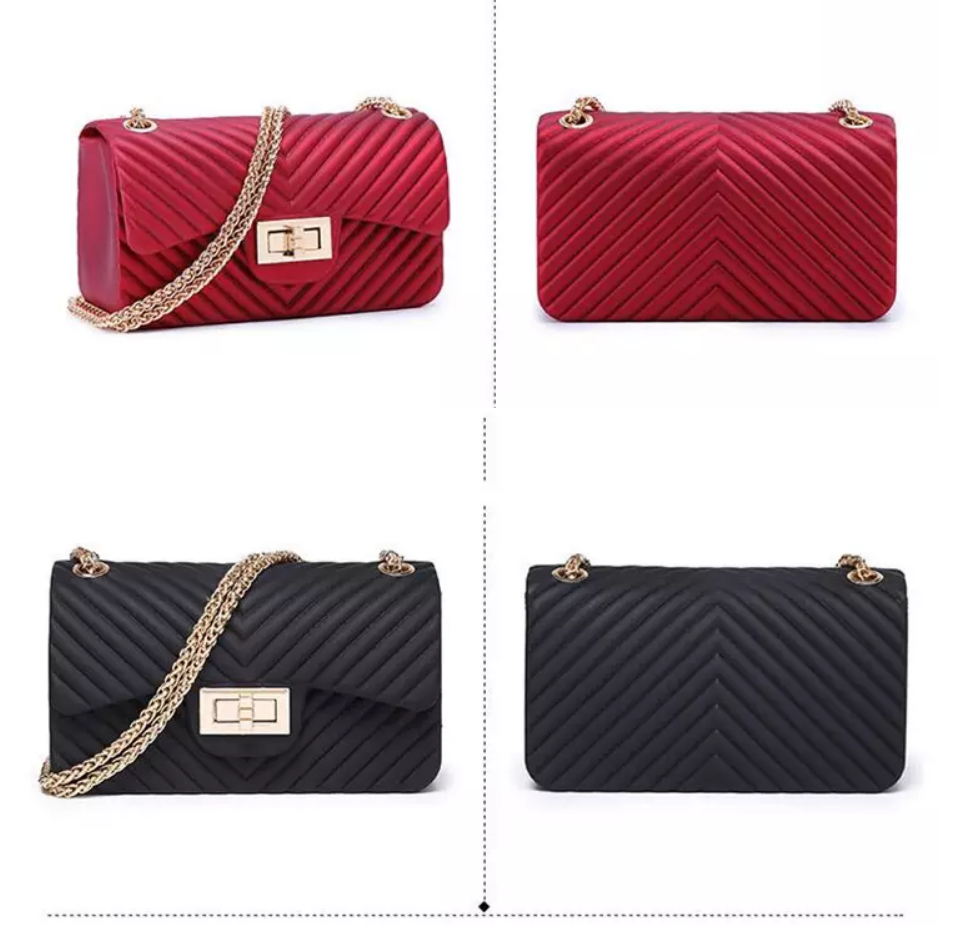 Cute Clutch Purses Ladies Single Bag Shoulder Female Women Jelly Luxury Handbags with Chain