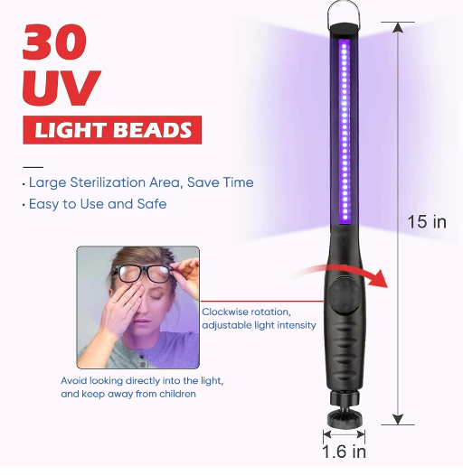 P - UV Sanitizer Wand USB Rechargeable UVC Sterilizer 99.9% Sterilization Cordless