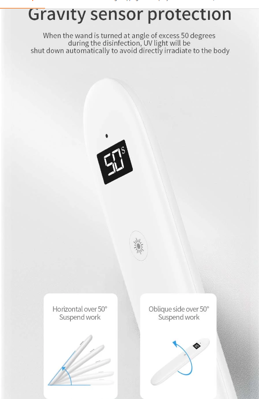 P - Travel size UV Sanitizer Wand USB Rechargeable UVC Sterilizer 99.9% Sterilization