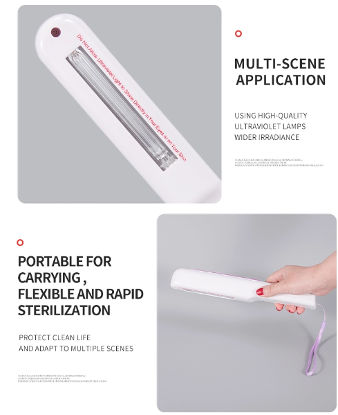 P - Handheld UVC Sanitizer Wand UV Sterilizer 99.9% Sterilization Cordless Battery