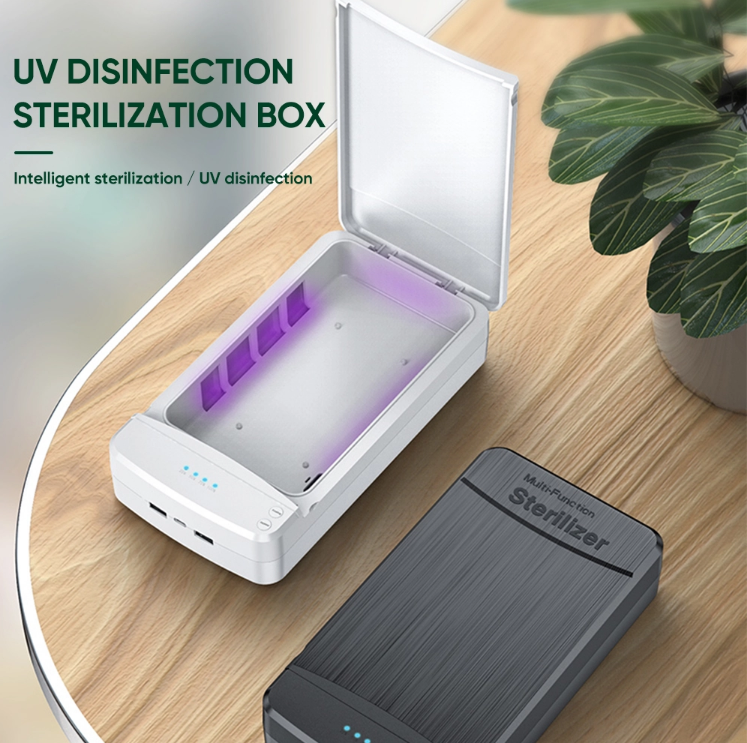 K - UVC Sanitizer Box UV Sterilizer 99% Cell phone charging case Aromatherapy USB Charging White Black