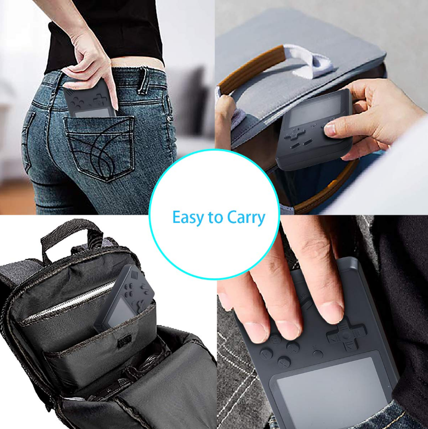 G - 400 Built in Retro Classic Video Games Handheld Console w/ 2 player Gift Set Black Red Blue Yellow and White