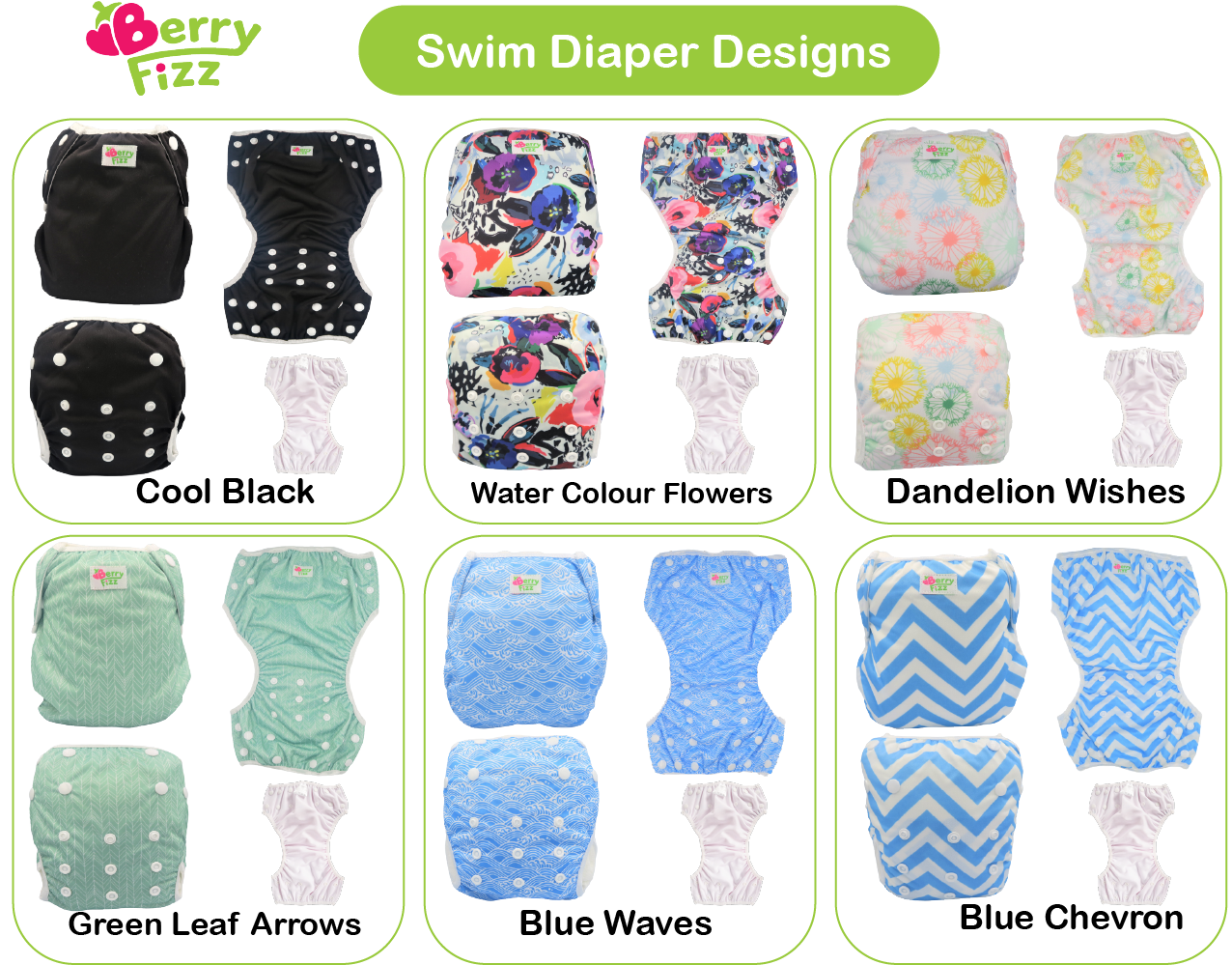 Swim Diaper Cloth Adjustable Water proof Nappy Boys Girls Toddler 3pc Set wear