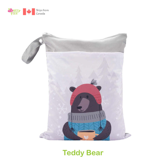 1pc Portable Wet Laundry Bag Double Zipper Waterproof Cloth Diapers Beach Gym Bags