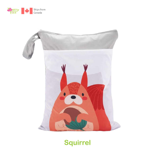 1pc Portable Wet Laundry Bag Double Zipper Waterproof Cloth Diapers Beach Gym Bags