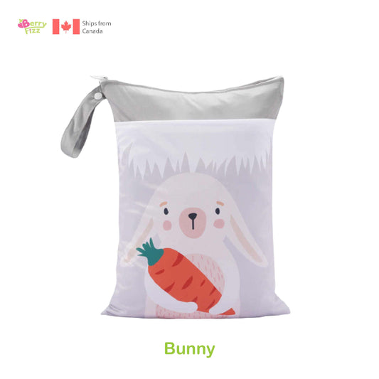 1pc Portable Wet Laundry Bag Double Zipper Waterproof Cloth Diapers Beach Gym Bags