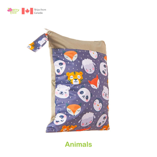 1pc Portable Wet Laundry Bag Double Zipper Waterproof Cloth Diapers Beach Gym Bags