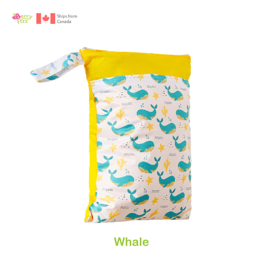 1pc Portable Wet Laundry Bag Double Zipper Waterproof Cloth Diapers Beach Gym Bags