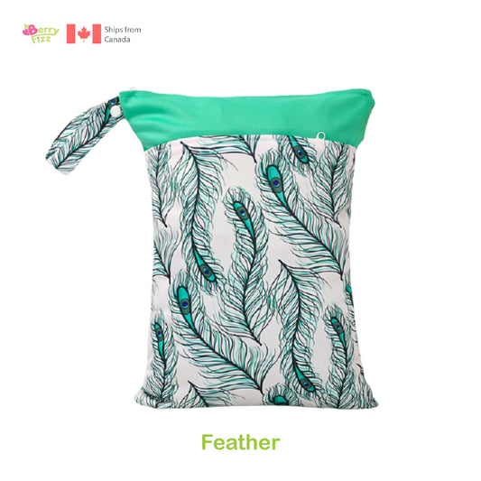 1pc Portable Wet Laundry Bag Double Zipper Waterproof Cloth Diapers Beach Gym Bags