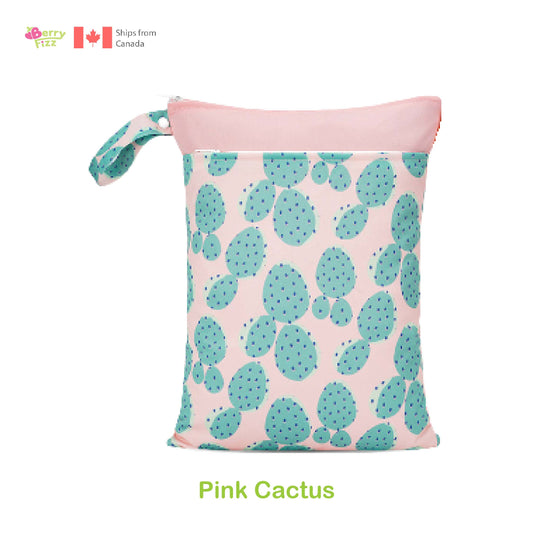 1pc Portable Wet Laundry Bag Double Zipper Waterproof Cloth Diapers Beach Gym Bags