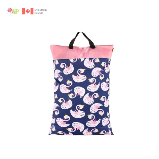 Swan 1pc Hanging Large Wet Laundry Bag Double Zipper Waterproof 40x70cm Cloth diaper