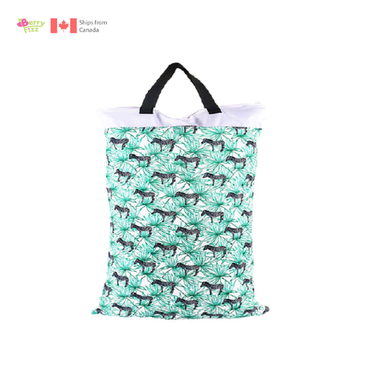 Zebra 1pc Hanging Large Wet Laundry Bag Double Zipper Waterproof 40x70cm Cloth diaper