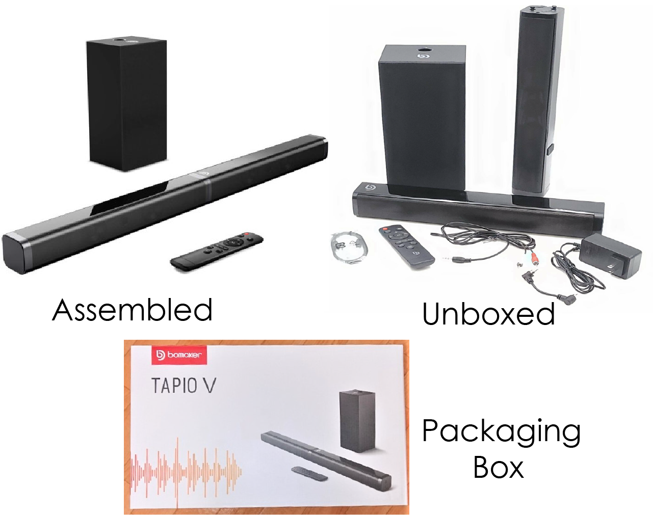 F - TAPIO 5 Surround Sound bar Subwoofer Set Home Theatre Bluetooth Connection Laptop Computer Cellphone Tablet