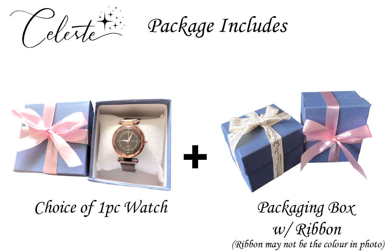 Star Dust Compass Crystal Watch Adjustable Stainless Steel Bracelet Rose Gold, Black, Chocolate and Purple