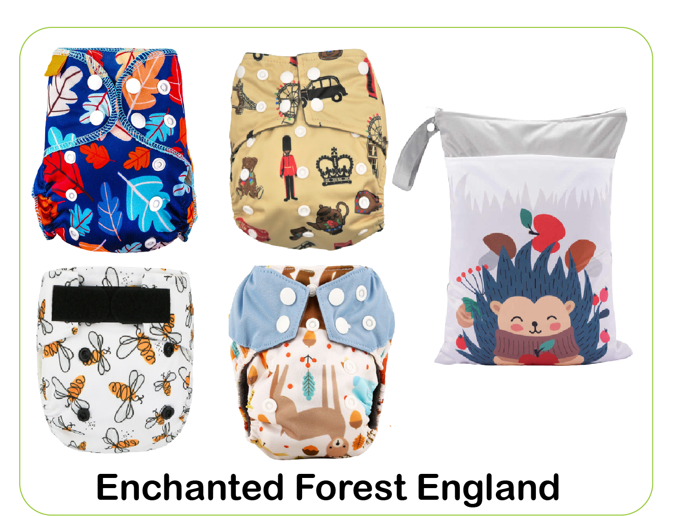 14pc Pack Full Set Newborn Cloth Diaper Pocket & All-In-One AIO, Wet bag, Liner