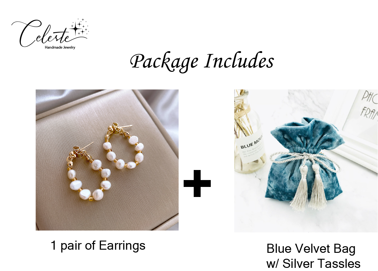 V - Real Pearl Hoop Earrings White Fresh Water Pearls Genuine Gift Gold Zinc Alloy