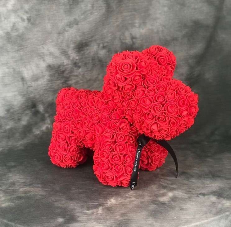 Eternal Rose Puppy LIMITED EDITION Dog Handmade Foam Teddy Bear Gift