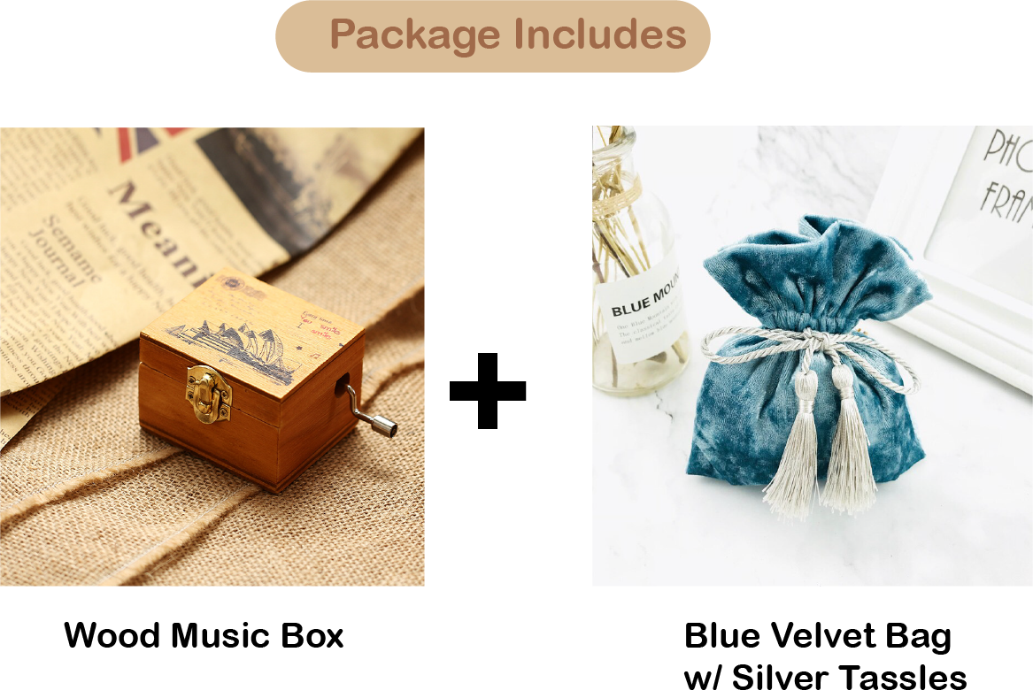 Wood Music Box Handwinde Fun Learning Frozen Eiffle Tower Black Castle Opera Butterfly Heart Lock