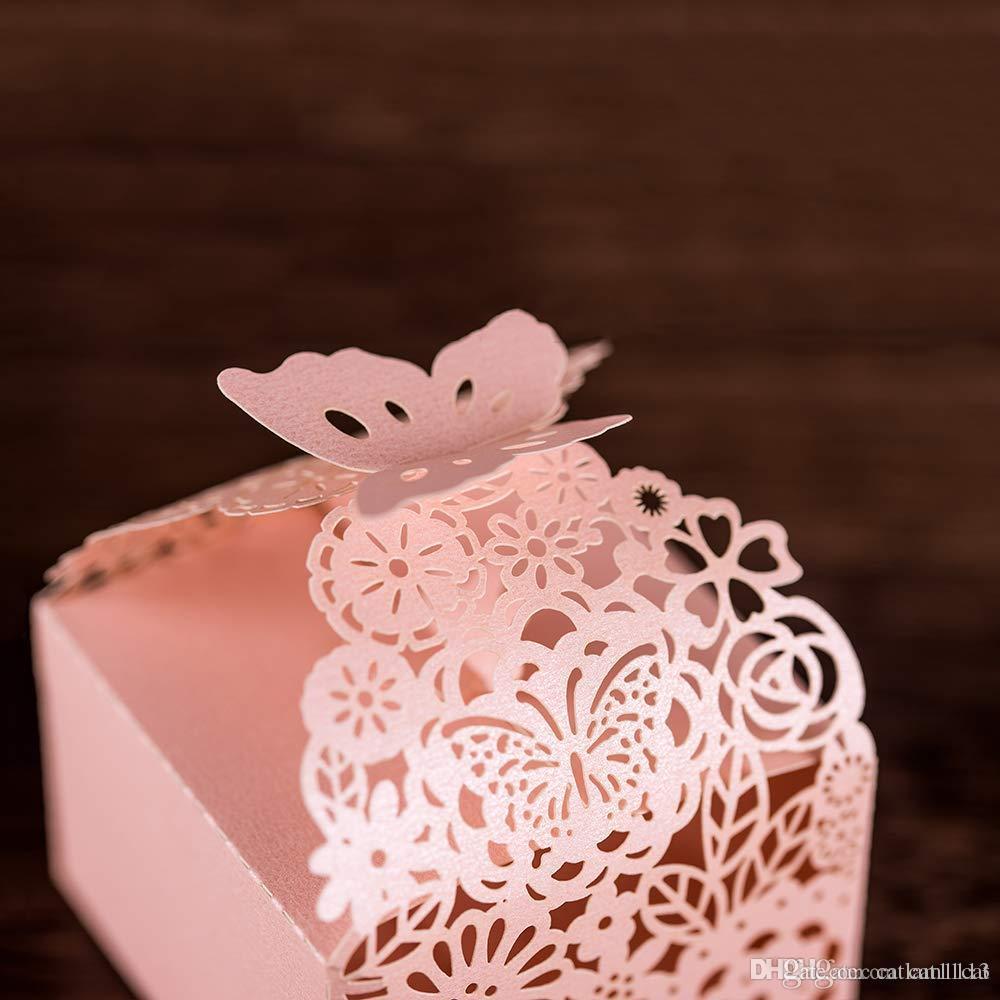 M - 20pc Party Favor Laser Cut boxes Graduation Birthday Wedding Grad gift box Pink White Gold Purple