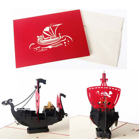 A1 - Pirate Unique custom design 3d pop up card for greeting