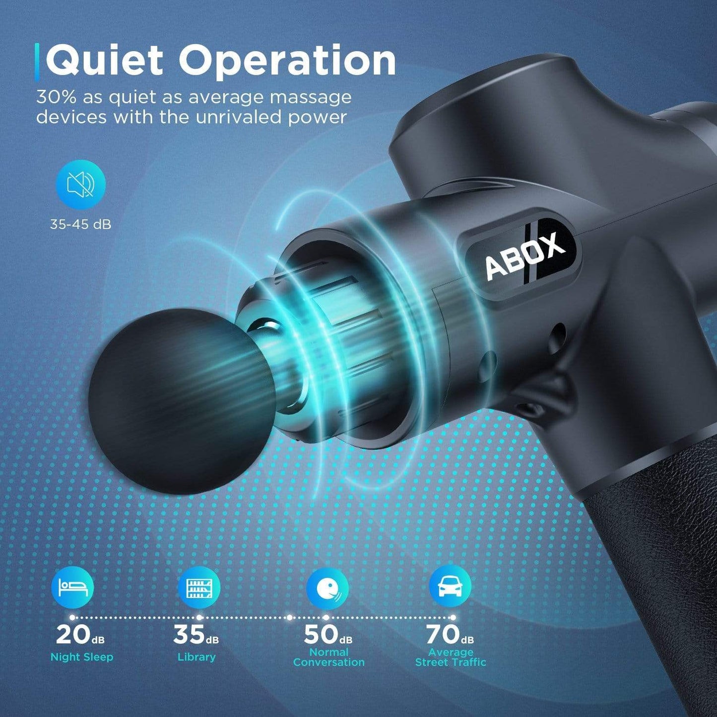 Abox Massage Gun 20 Or 30 Speed Adjustable Heads 45W Wireless Rechargeable Sports Massager Fitness