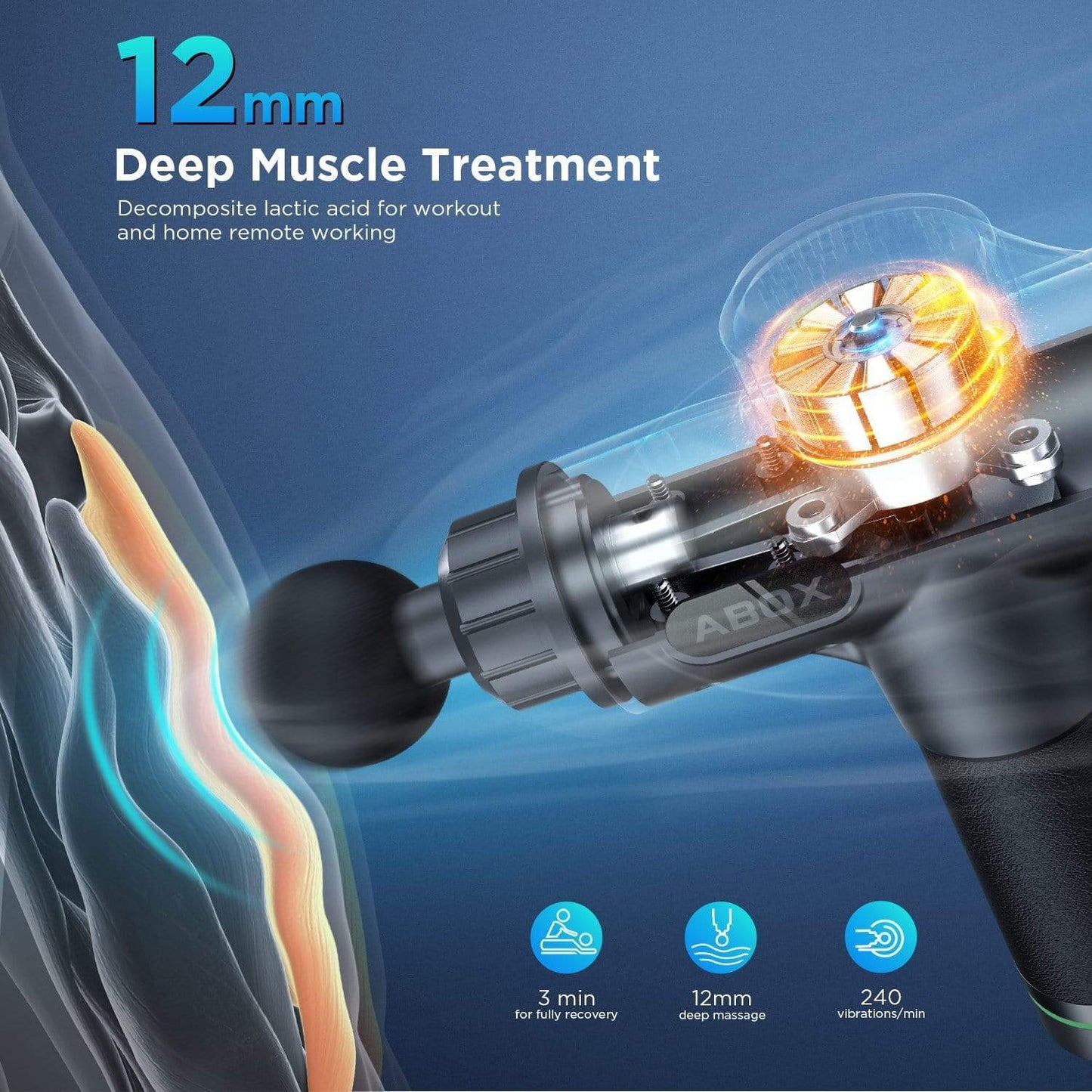 Abox Massage Gun 20 Or 30 Speed Adjustable Heads 45W Wireless Rechargeable Sports Massager Fitness