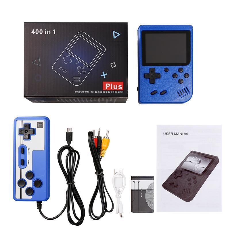 G - 400 Built in Retro Classic Video Games Handheld Console w/ 2 player Gift Set Black Red Blue Yellow and White