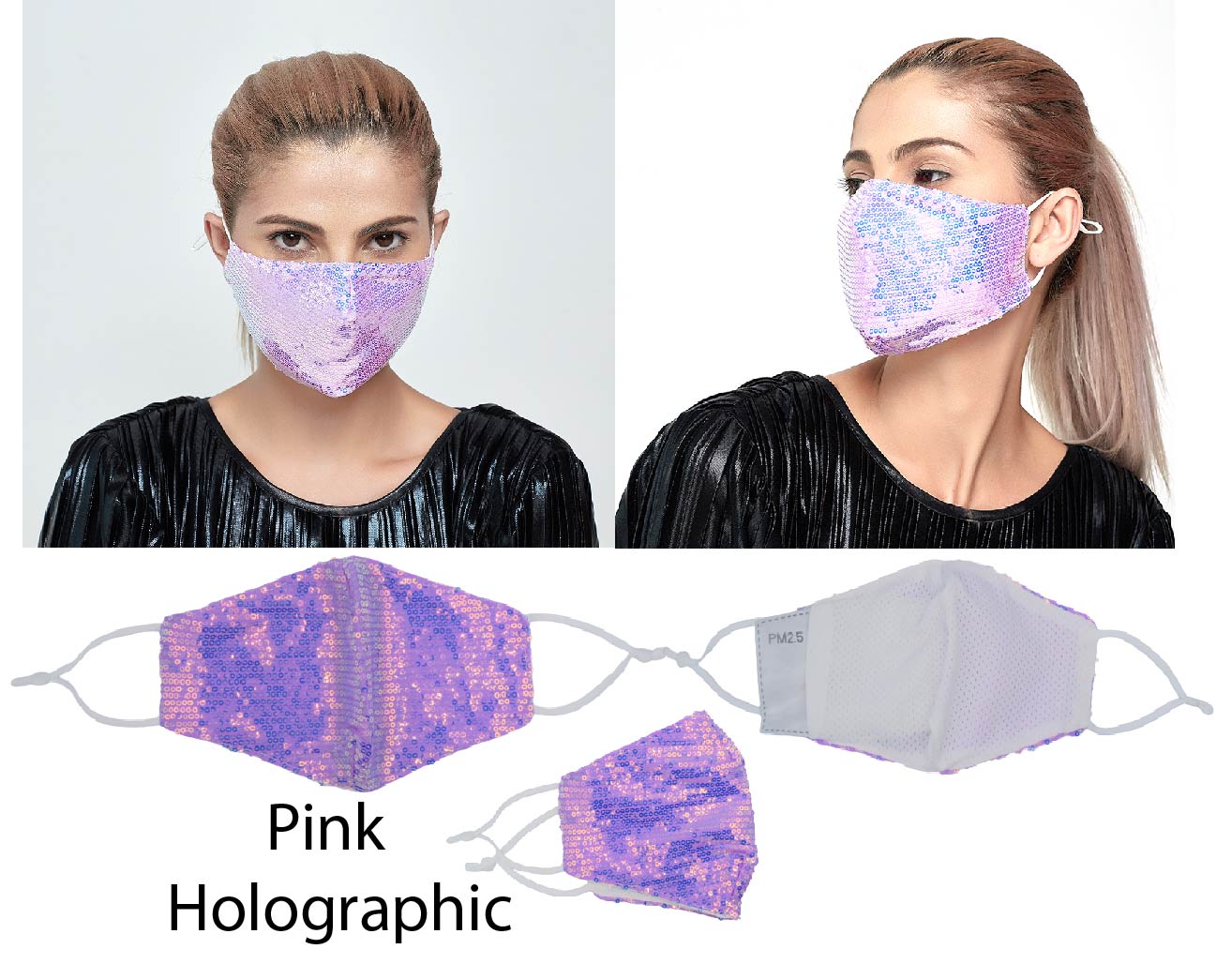 Sequin Face covering Cloth Facemask w/ filter Facemask for Adult