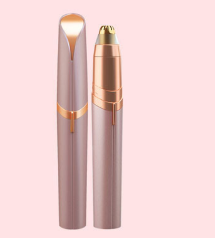 A - Eyebrows Shaper Facial Hair Remove Device Painless Waxing 18K Gold plated, built in light, gentle on all skin types, USB charger included