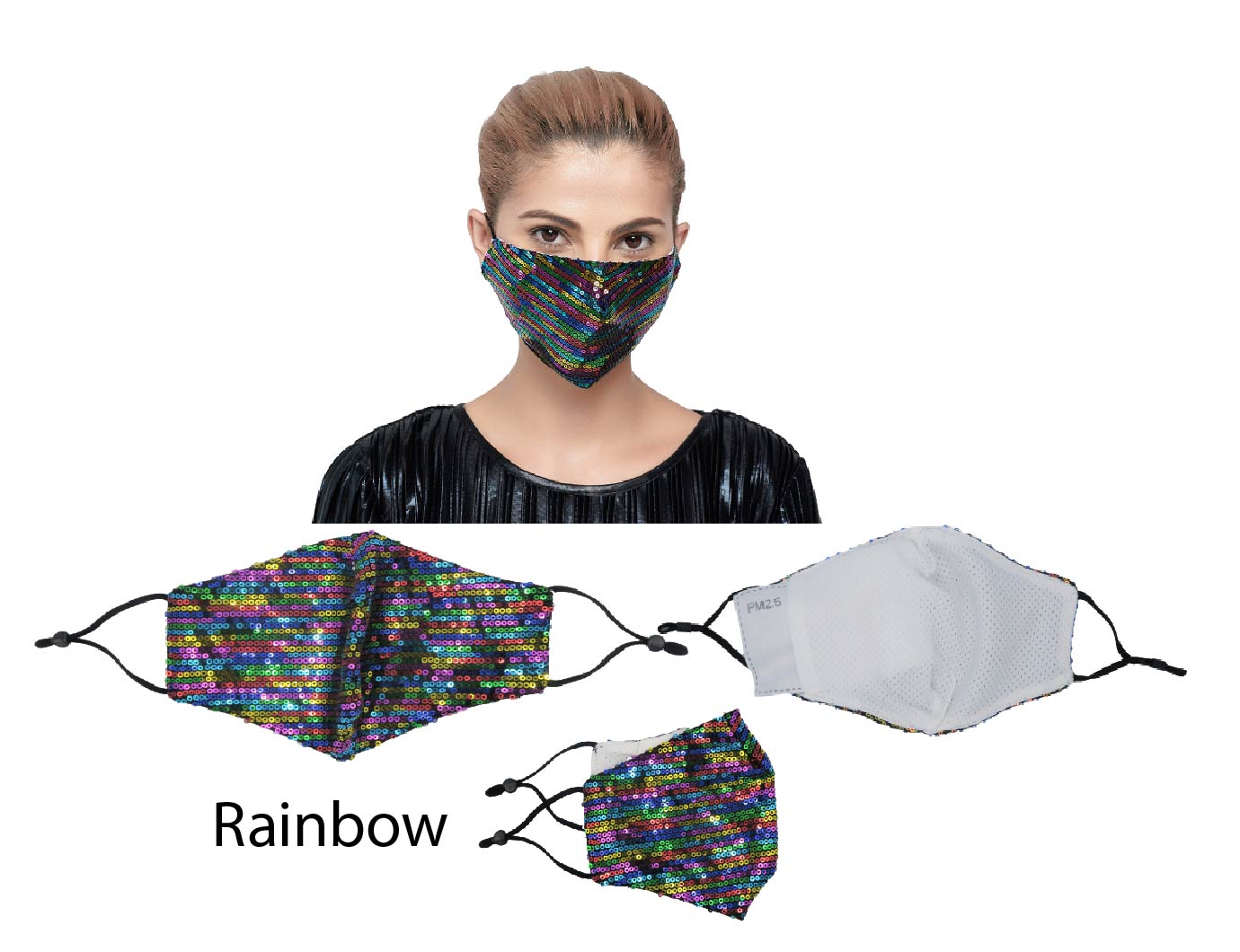 Sequin Face covering Cloth Facemask w/ filter Facemask for Adult