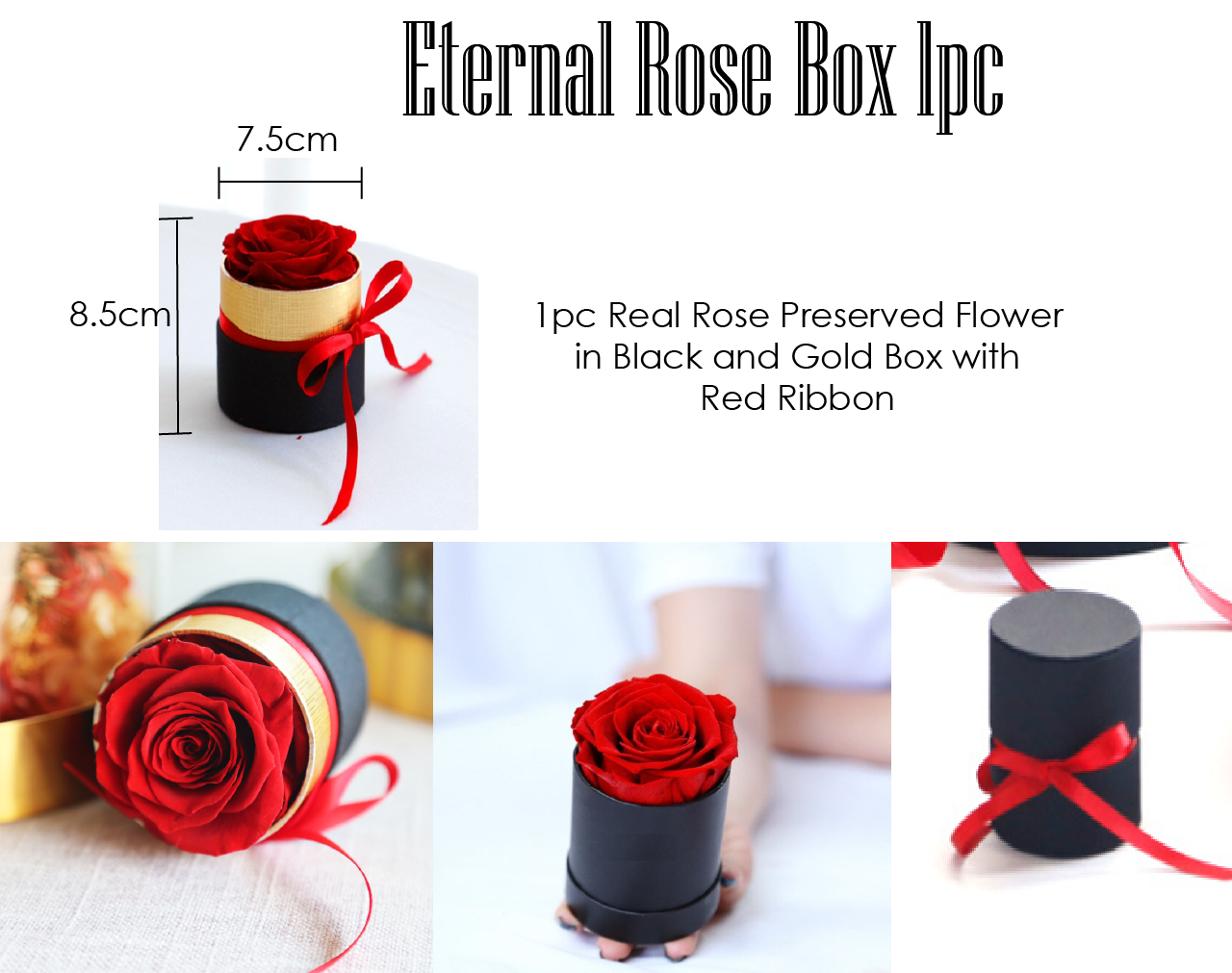 I - Eternal Natural Rose Bouquet Handmade Preserved Real Roses Box Valentines Gift