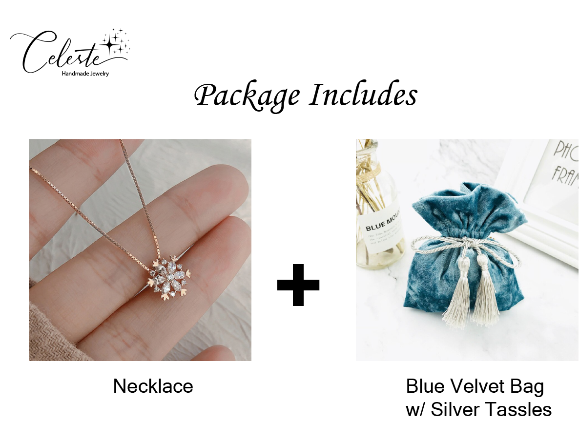 O - 18K Gold Plated on 925 Sterling Silver Dainty Snowflake High Shine Crystal Necklace Pendant Gift