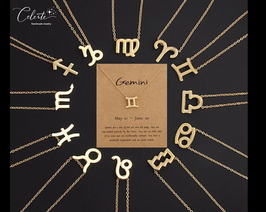 18K Gold Plated Zodiac Pendant Necklace Pendant Dainty Birthday Bridal Friendship Gift