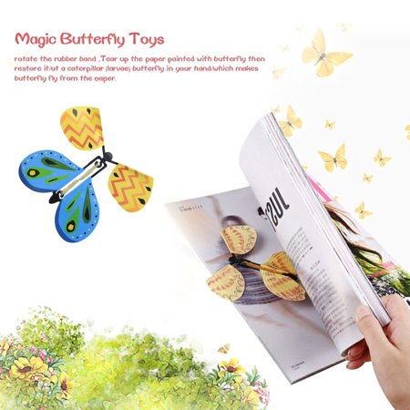 Set of Magic Flying Butterflies Windup Surprise Butterfly Gift Greeting Card Classic Toy Kids Adult Birthday Wedding Invitations