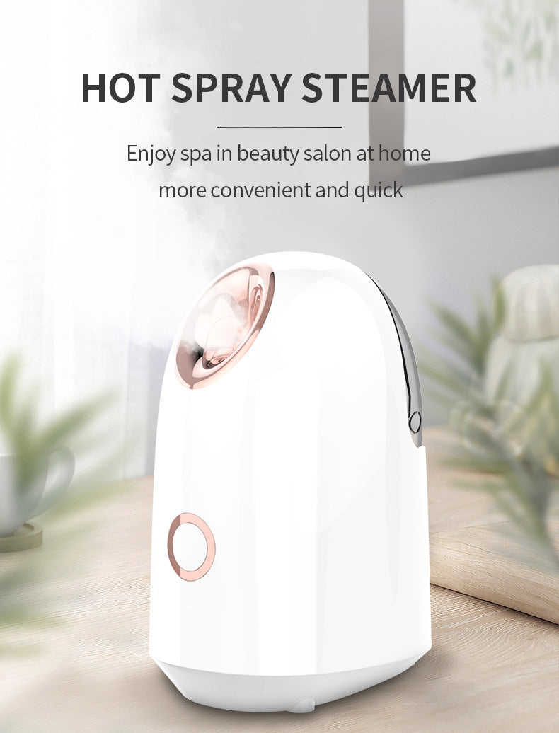 A - Nano Ionic Facial Steamer 150ml Large Water Tank Deep Cleaning Home SPA Skin Care Sprayer Humidifier Moisturizer Beauty Device