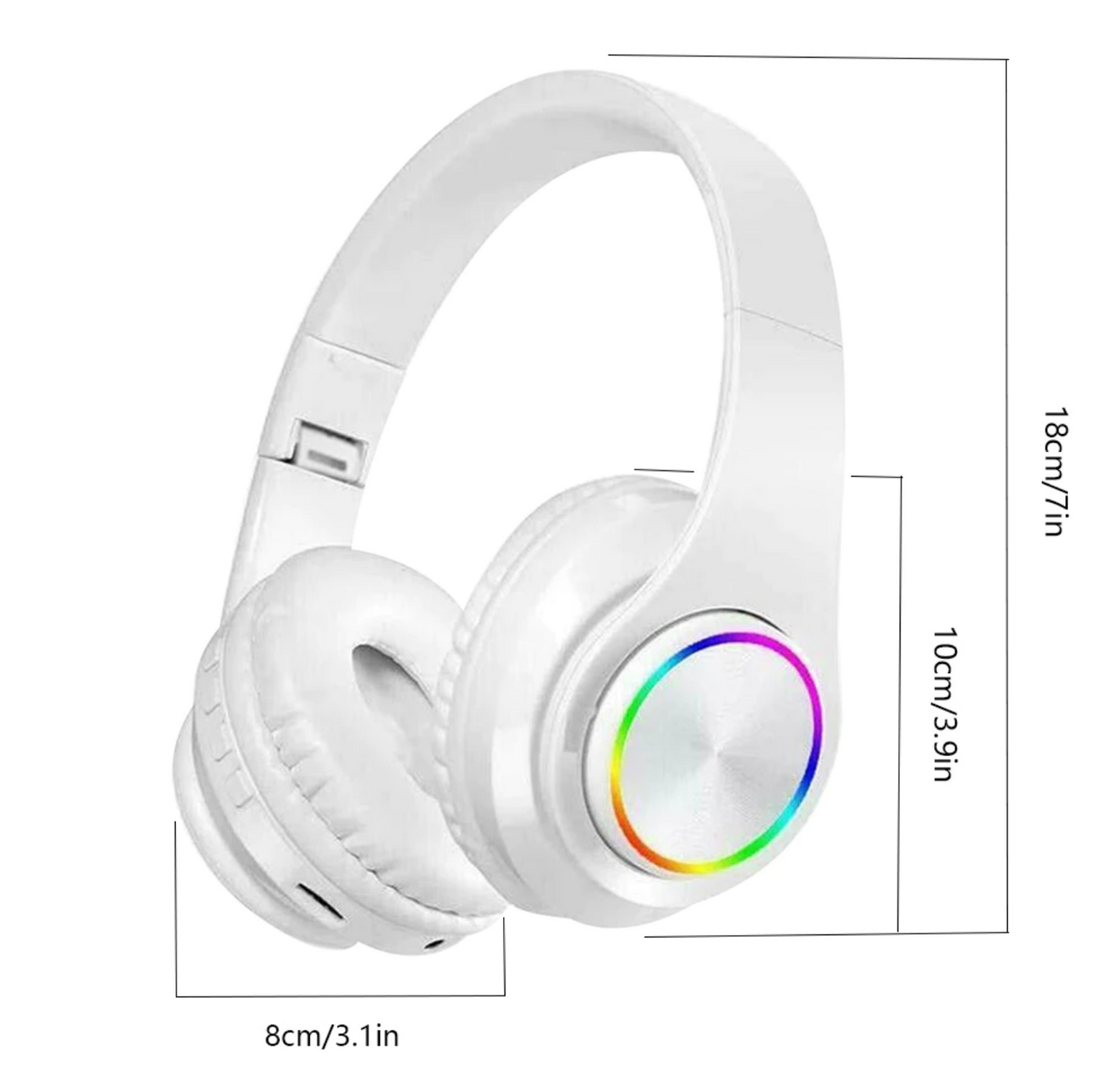 H - B39 RGB Luminous Wireless Gaming Headset Bluetooth Portable Folding Support TF Card Built-in FM Mp3 player With LED Colourful Lights