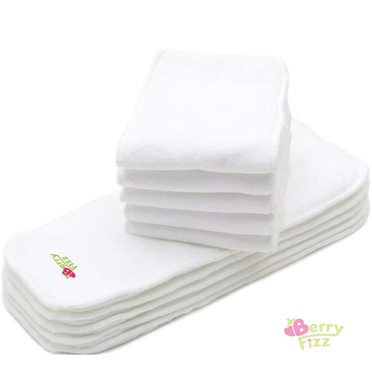 10 Pack Cloth Baby Diaper Inserts Liner 3 Layers Polyester Microfiber Reusable Super Absorbent for Newborn