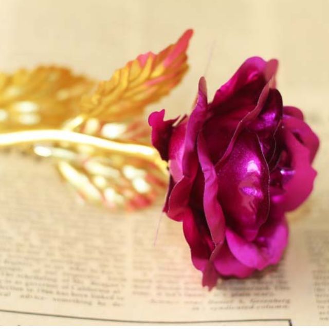 24K gold plated foil roses in a Gift Box Red, Pink, Purple, Gold, Blue & Galaxy Rose Gift