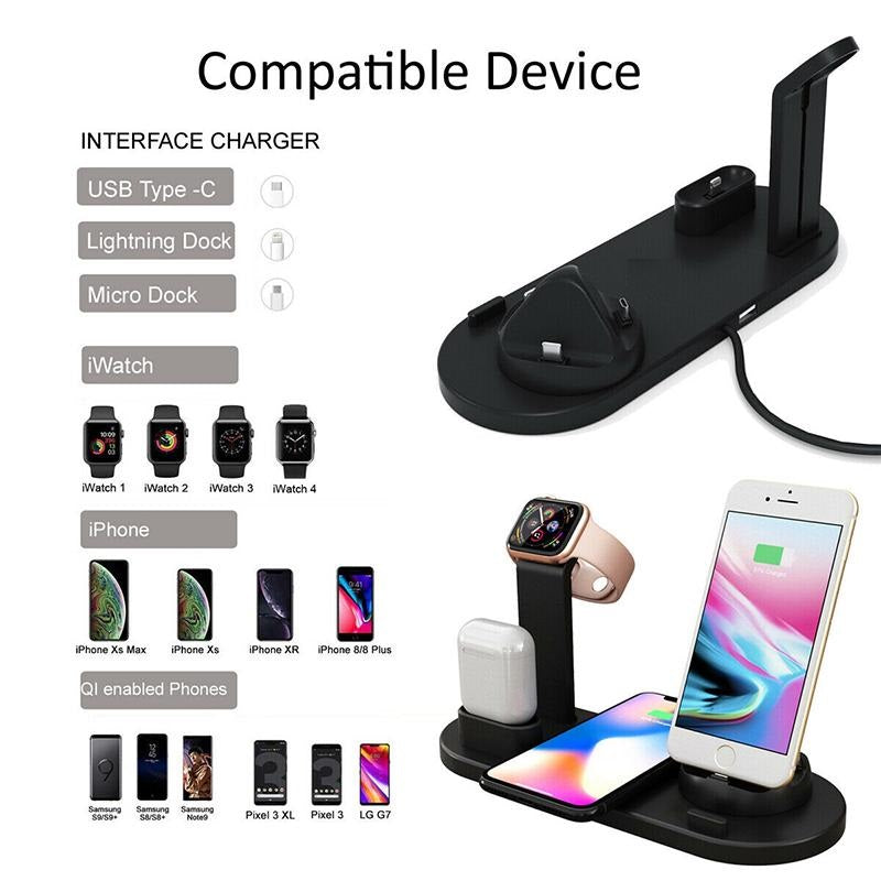 K - 3 in 1 Wireless Charger 15W Fast Charging Station for phones Android AirPods Apple Watch