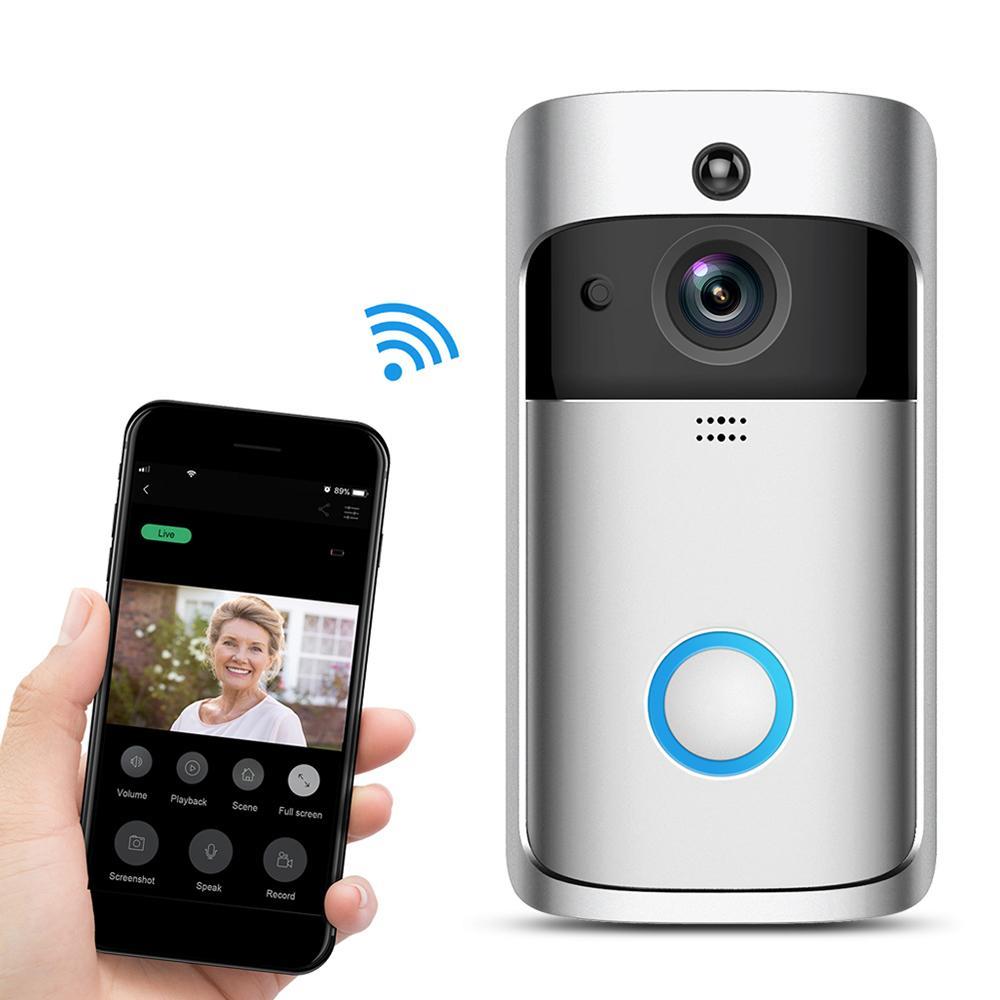 P - WoWCam Phone App 720P WiFi Video Wireless Smart Doorbell With Chime And Rechargeable Batteries For Phone Home Security